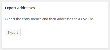 CSV Export Addresses Metabox