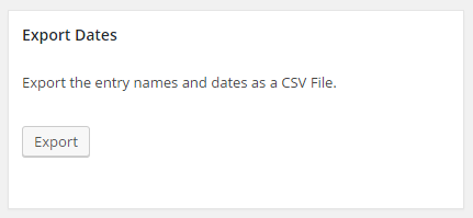 CSV Export Dates Metabox