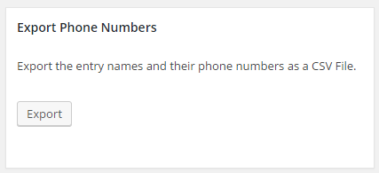 CSV Export Phone Numbers Metabox