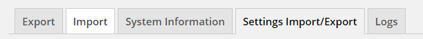 Connections : Tools Settings Import/Export Tab